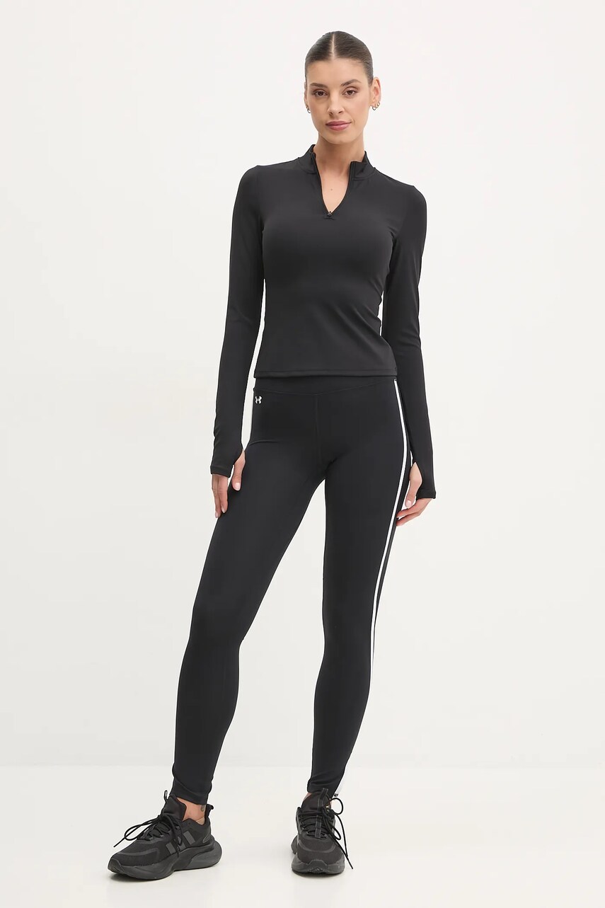 Легінси для тренувань Under Armour Motion Piped колір чорний з аплікацією 1389793