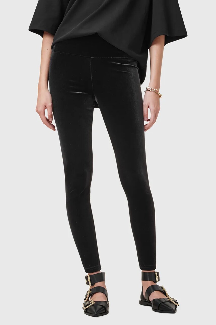 Легінси AllSaints CORA жіночі колір чорний однотонні W006TZ