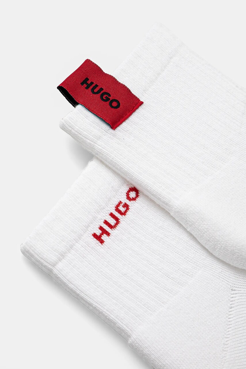 Бавовняні шкарпетки HUGO 2-pack колір білий 50531469