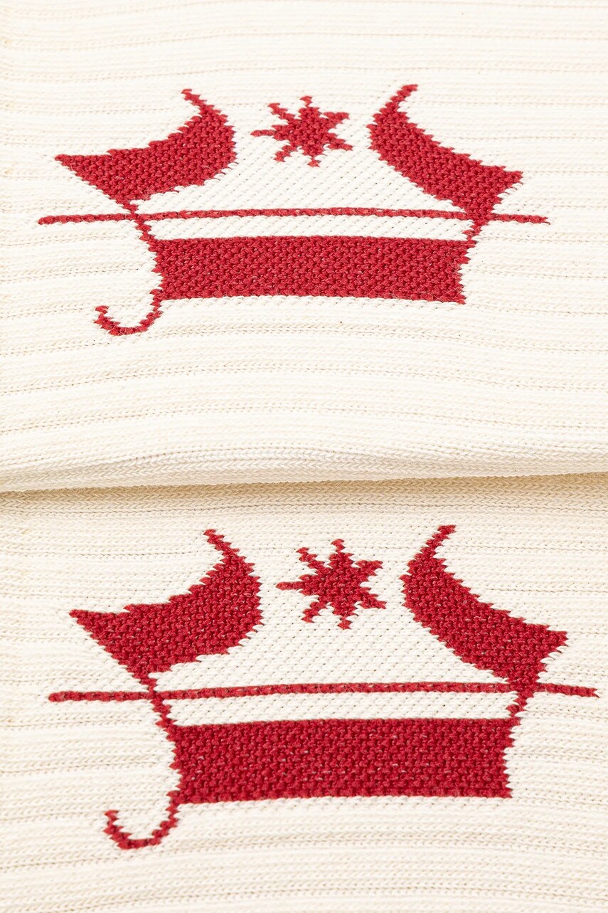 Шкарпетки Marcelo Burlon Headletter Short Socks Ecru Burgundy чоловічі колір бежевий CMRA015S25KNI0026F28