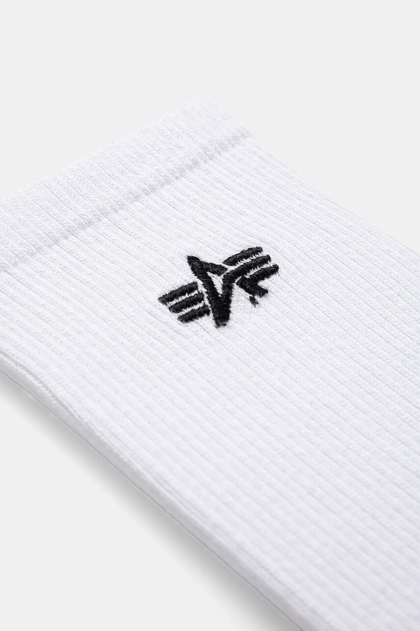 Бавовняні шкарпетки Alpha Industries Basic Socks 3 Pack 3-pack колір білий 156986