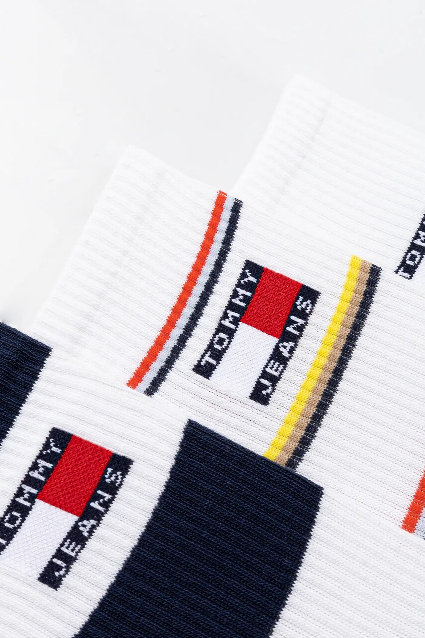 Шкарпетки Tommy Jeans 3-pack колір білий 701232734