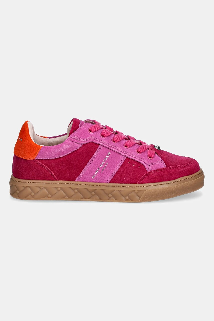 Замшеві кросівки Kurt Geiger London Kensington Slim Cupsole колір рожевий 2007658209
