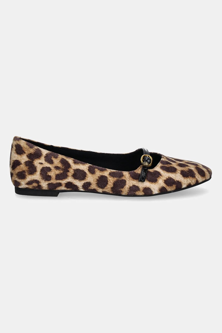 Замшеві балетки Kurt Geiger London Flexi Ballerina колір бежевий  3942439289
