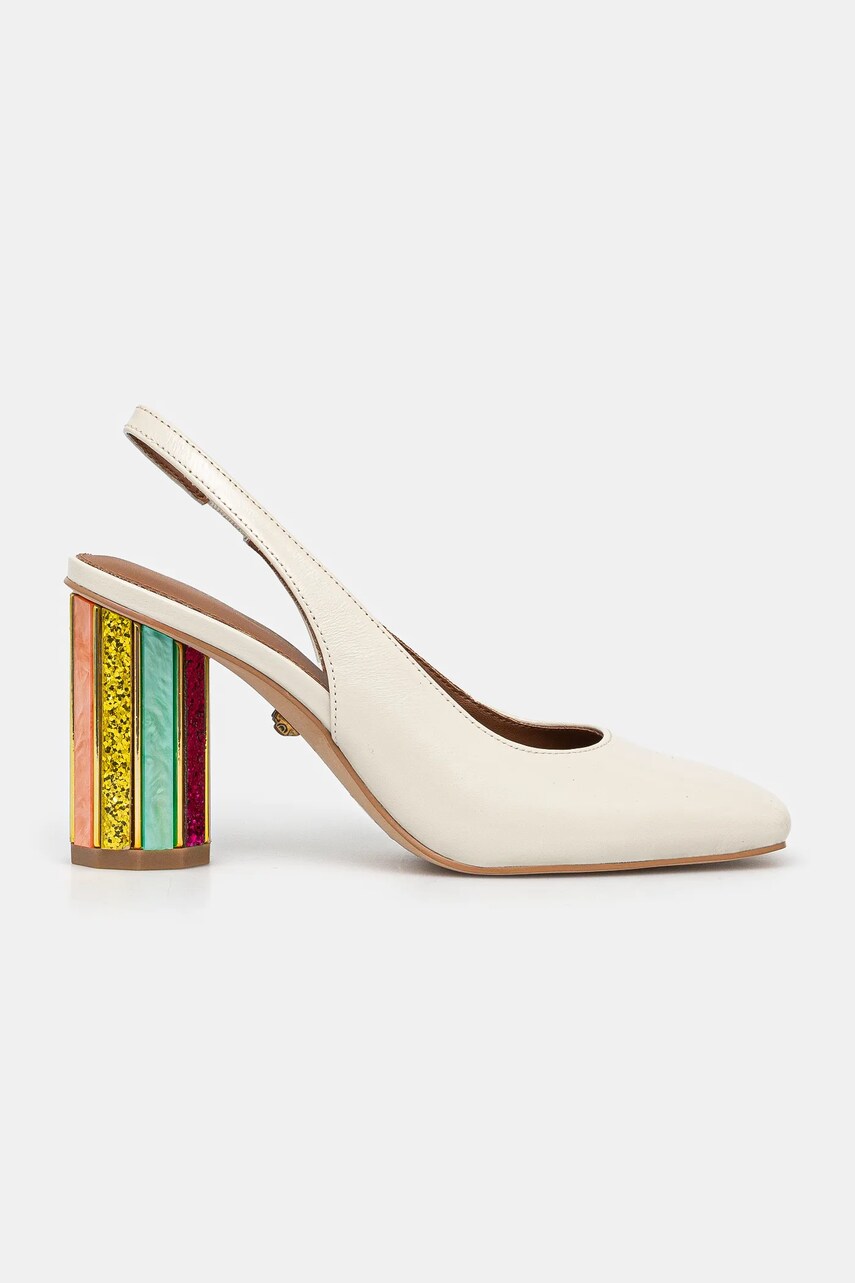 Туфлі Kurt Geiger London Perspex Heel Sling колір бежевий каблук блок 3968541309