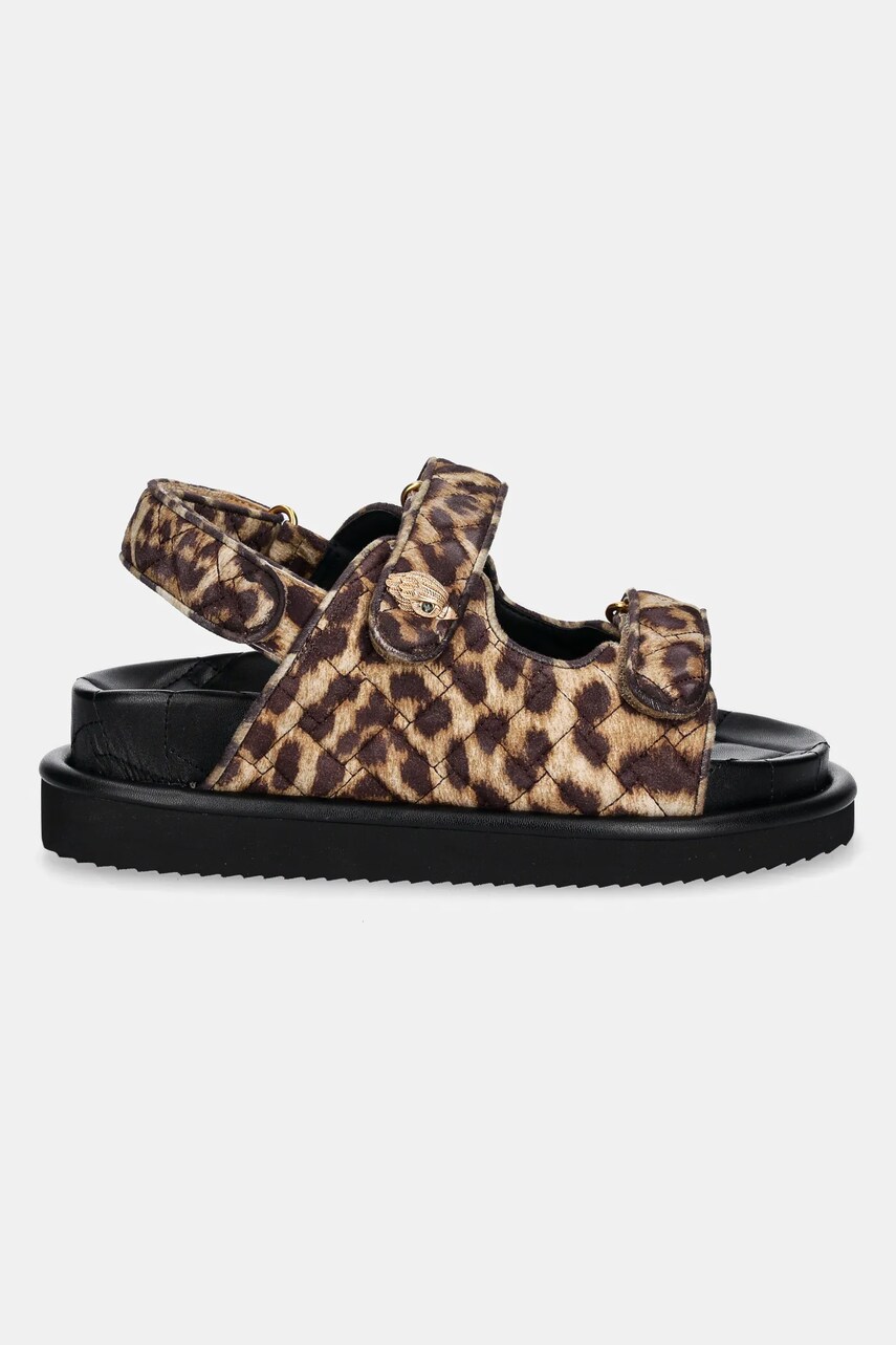 Шкіряні сандалі Kurt Geiger London Orson жіночі колір бежевий на платформі 3469639289