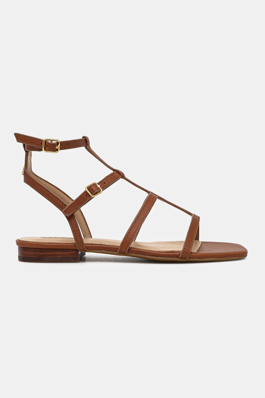Шкіряні сандалі Lauren Ralph Lauren Everley Gldr жіночі колір коричневий 802959977003