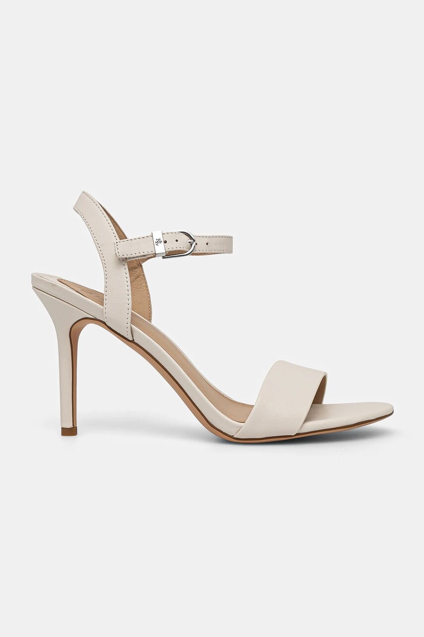 Шкіряні туфлі Lauren Ralph Lauren Gwen колір бежевий 802940727005