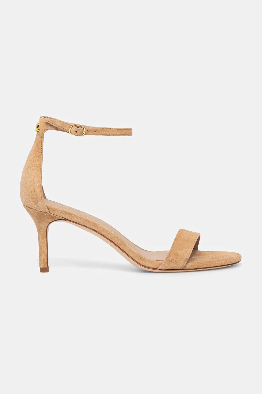 Замшеві сандалі Lauren Ralph Lauren Allie Mid колір бежевий 802959175004