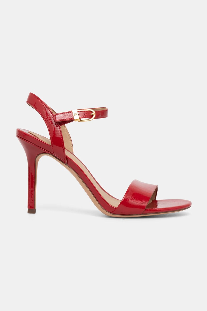 Шкіряні сандалі Lauren Ralph Lauren Gwen колір червоний 802962180002