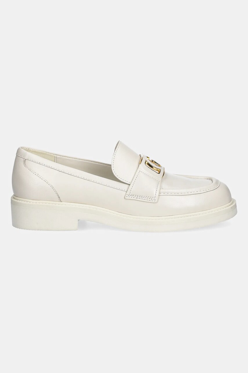 Шкіряні мокасини Guess SHUTTLE жіночі колір бежевий на платформі FLPSHU LEA14