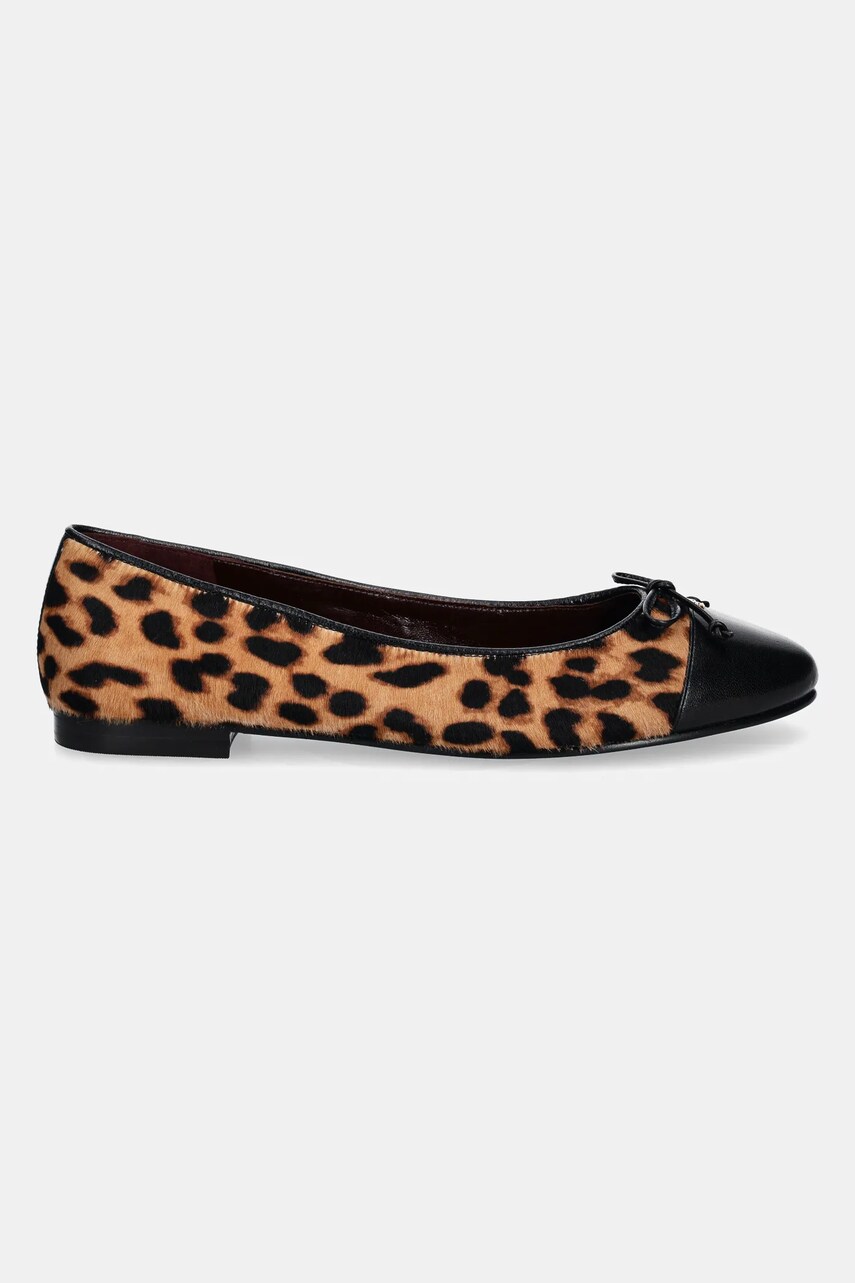 Шкіряні балетки Tory Burch Cap-Toe Ballet колір коричневий  154509-201