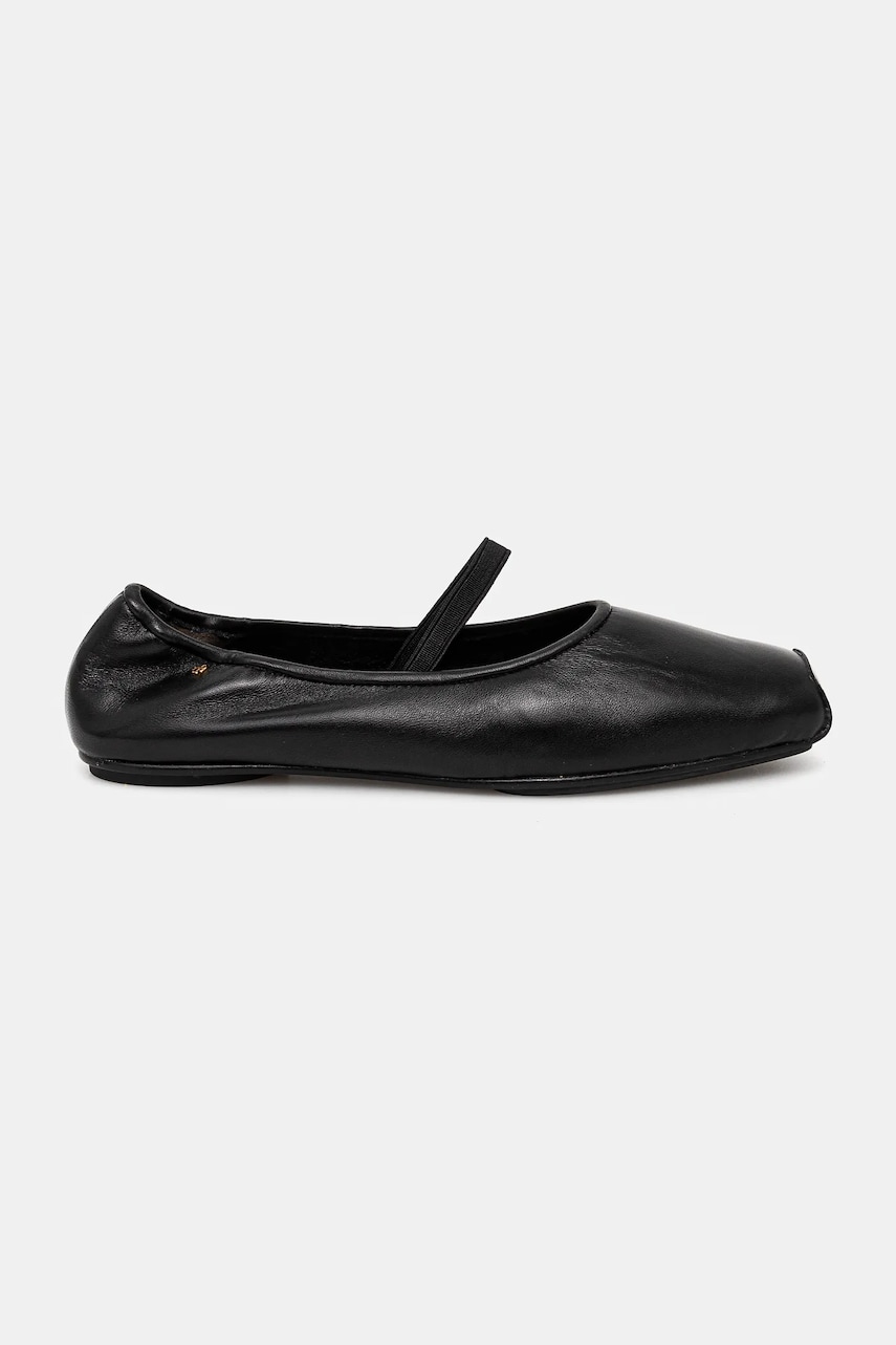 Шкіряні балетки Tory Burch Runway Ballet колір чорний  157625-006