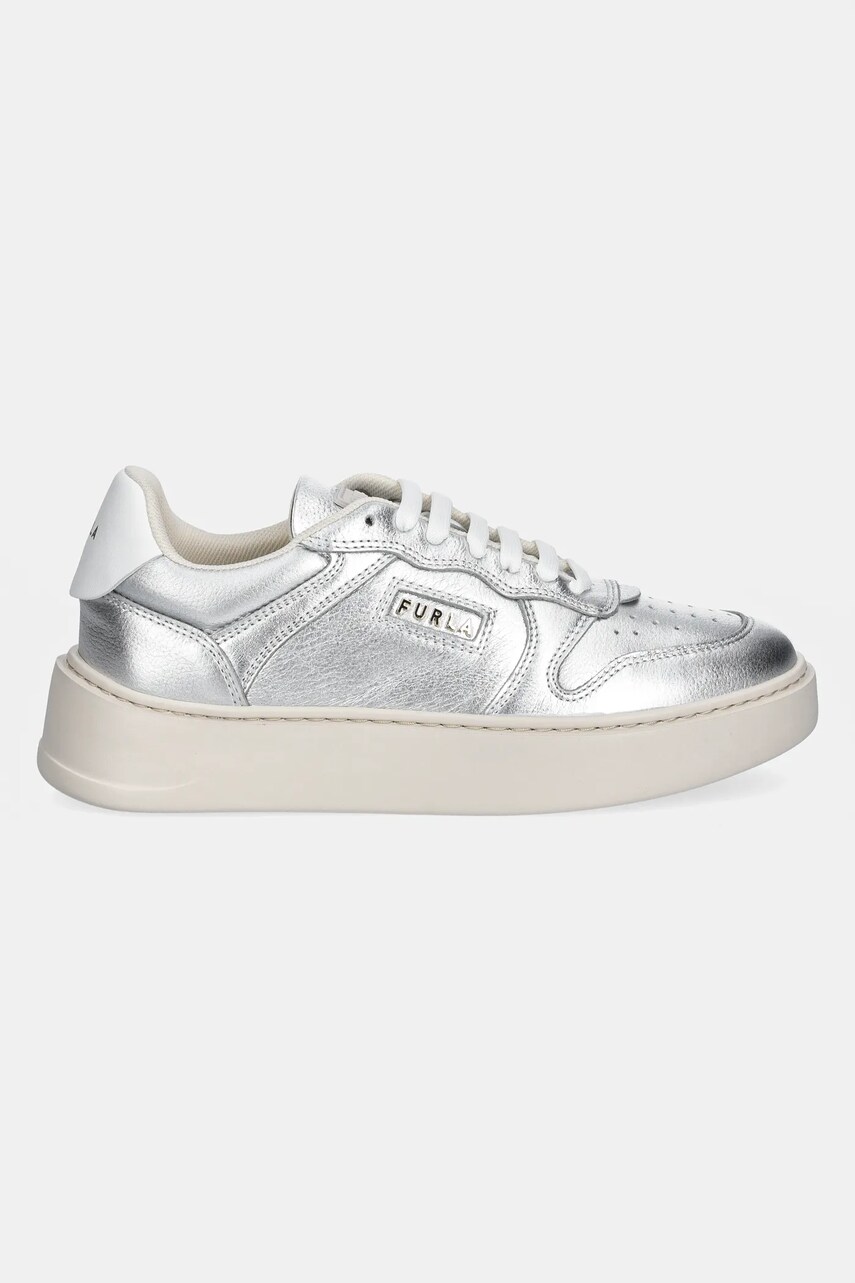 Шкіряні кросівки Furla Sport Lace-Up Sneaker колір срібний YJ17SPT BX3714 P3300