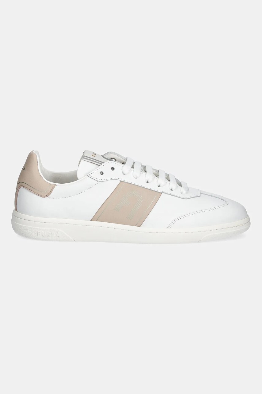 Шкіряні кросівки Furla Twist Lace-Up Sneaker колір білий YJ18FTW BX3724 3742S