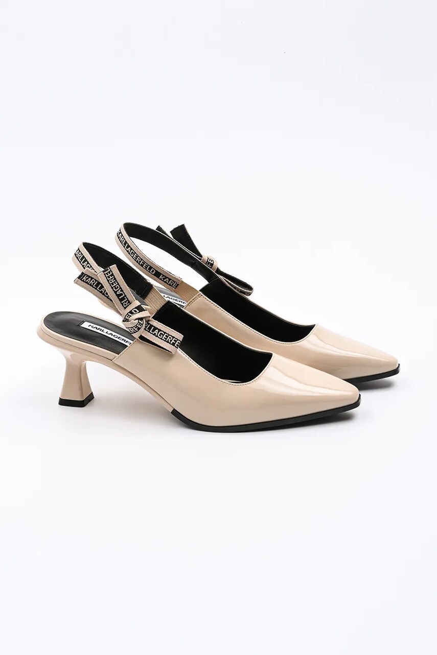 Шкіряні туфлі Karl Lagerfeld PANACHE II колір бежевий KL30808A