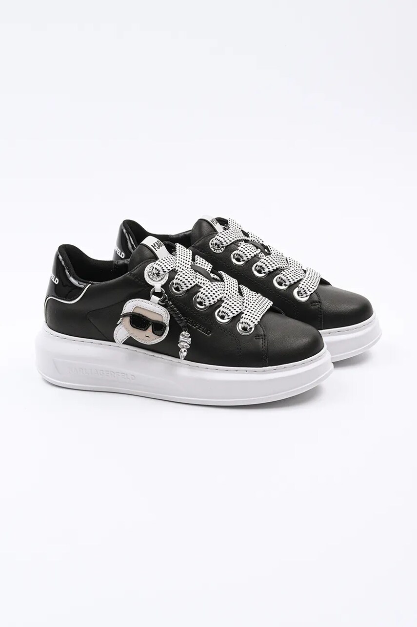 Шкіряні кросівки Karl Lagerfeld KAPRI колір чорний KL62576T