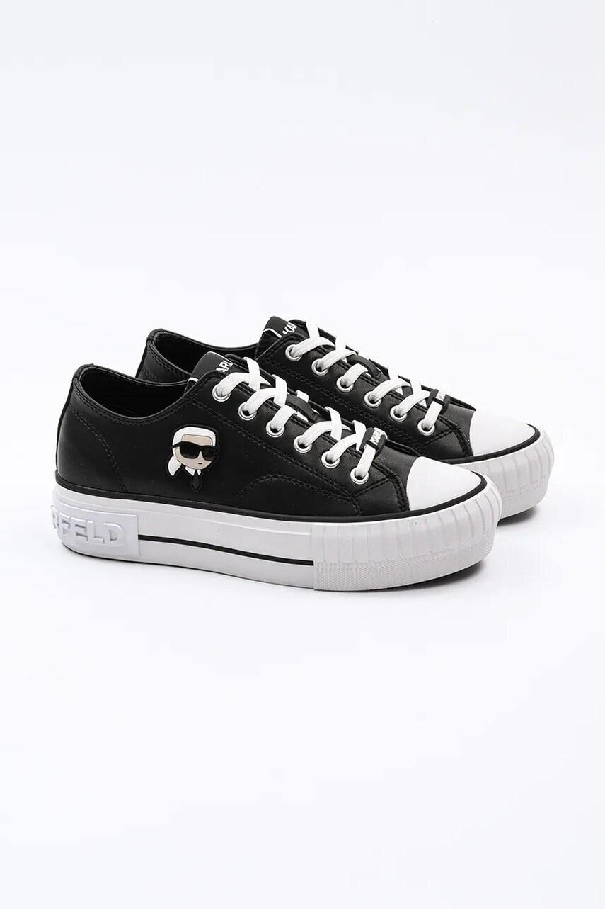 Шкіряні кеди Karl Lagerfeld KAMPUS MAX NFT жіночі колір чорний KL60425T