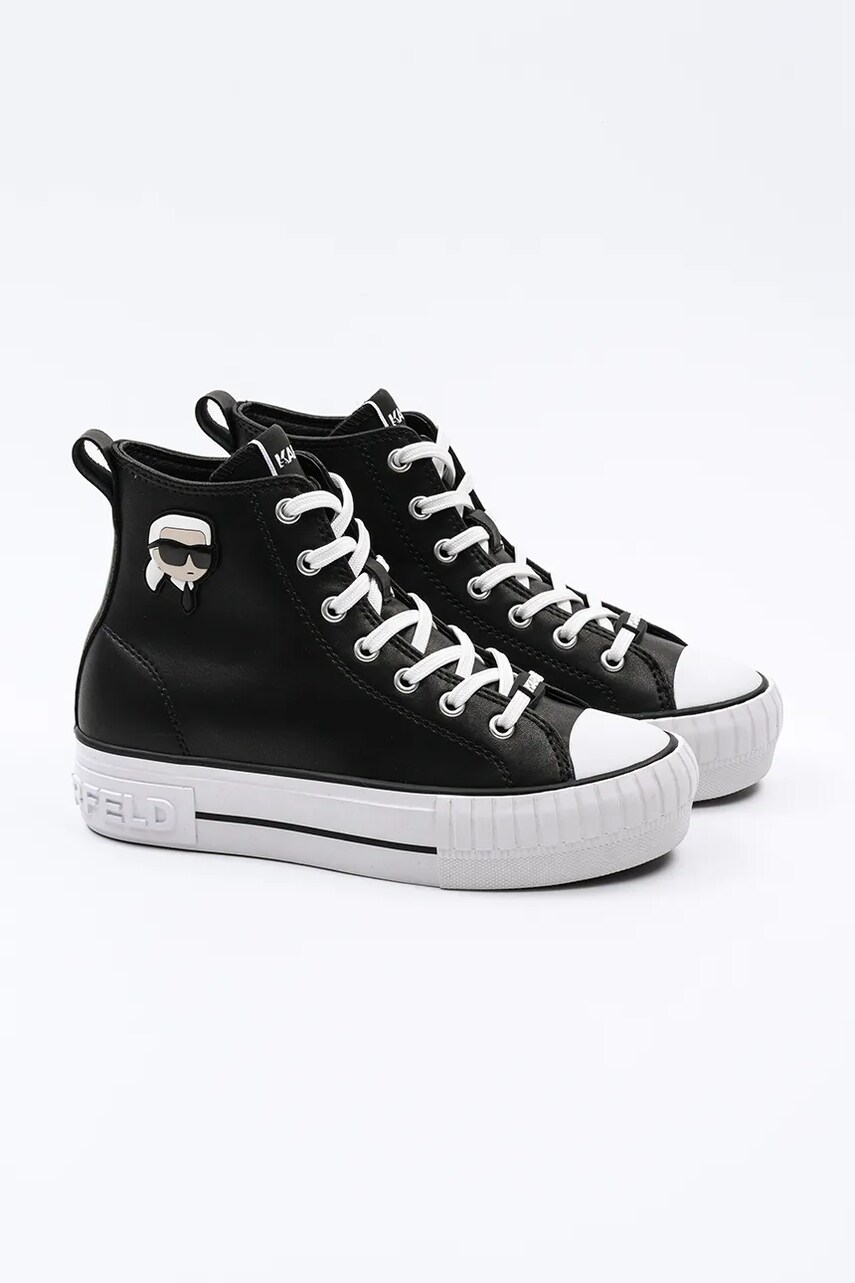 Шкіряні кеди Karl Lagerfeld KAMPUS MAX NFT жіночі колір чорний KL60445T