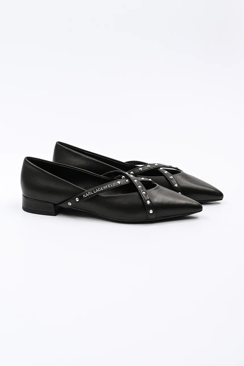 Шкіряні балетки Karl Lagerfeld KERRIE колір чорний  KL40155