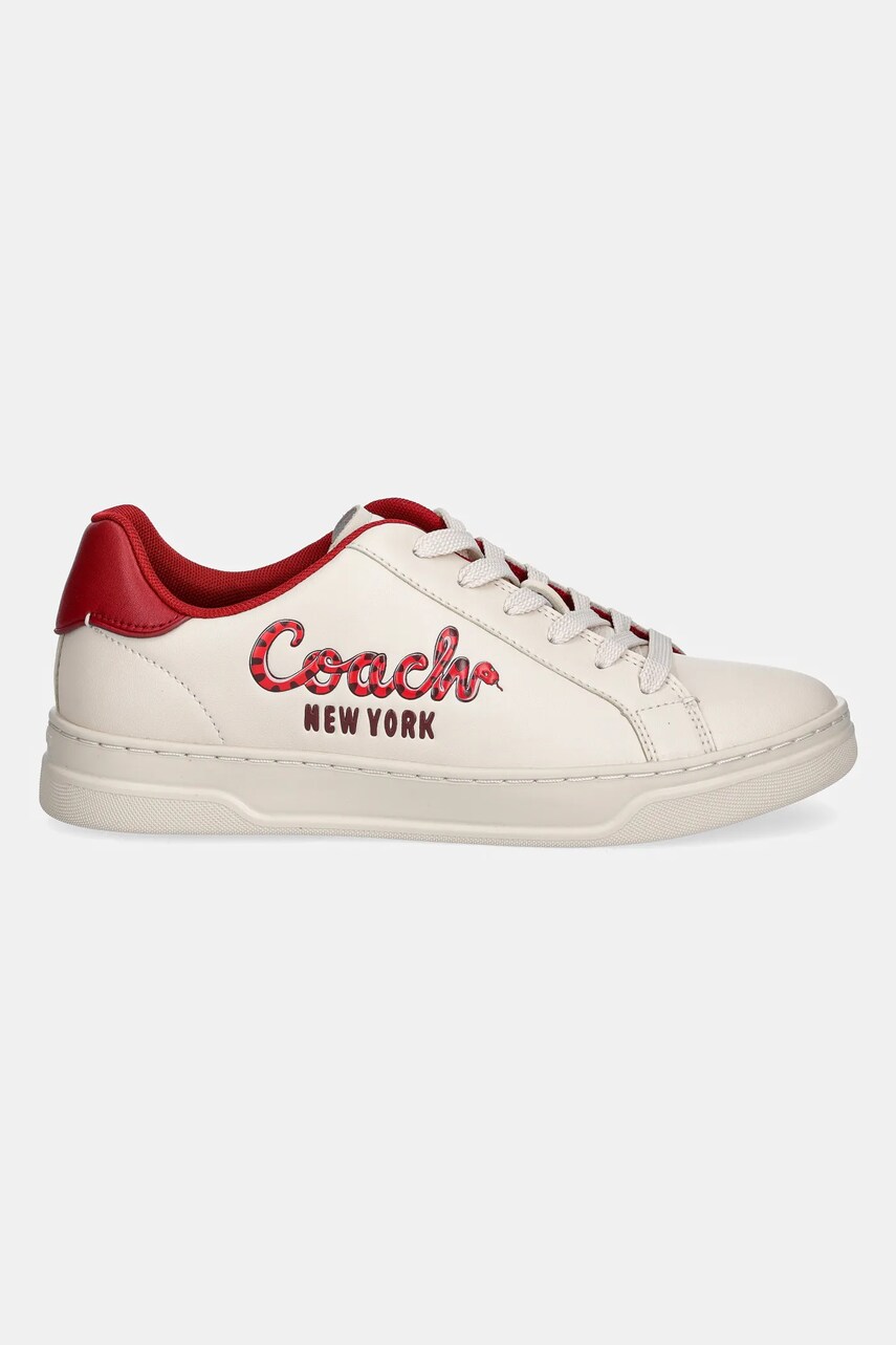 Шкіряні кросівки Coach High Line колір бежевий CZ360