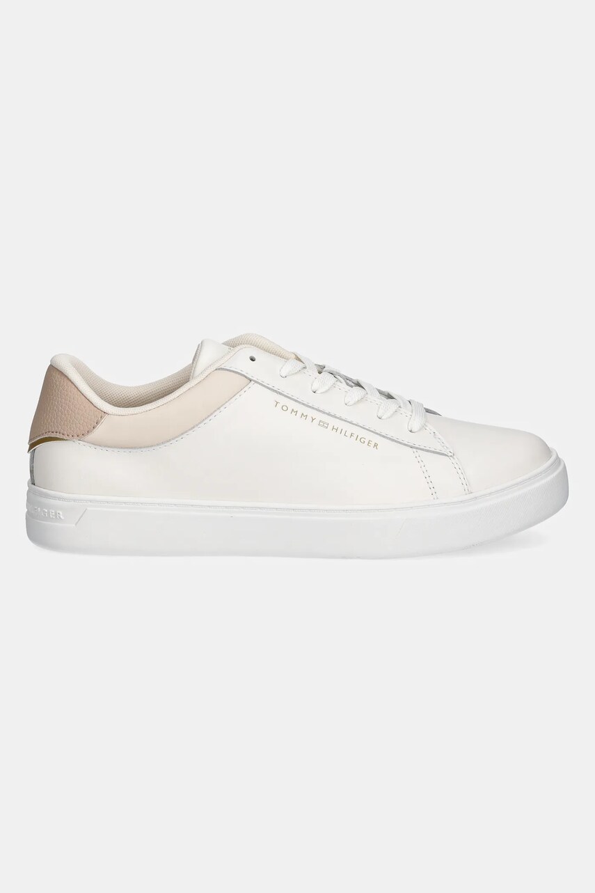 Шкіряні кросівки Tommy Hilfiger ESSENTIAL COURT SNEAKER колір бежевий FW0FW08320