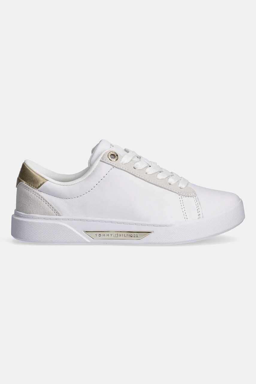 Шкіряні кросівки Tommy Hilfiger CHIC COURT SNEAKER колір білий FW0FW08382