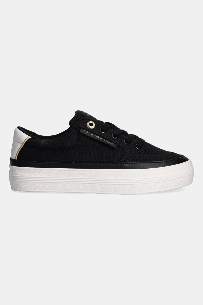 Кеди Tommy Hilfiger ESSENTIAL VULC TEXTILE SNEAKER жіночі колір чорний FW0FW08323