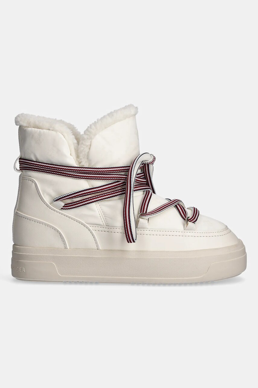 Зимові чоботи Tommy Hilfiger SNOWBOOT MONOGRAM FAUX FUR колір бежевий FW0FW08389