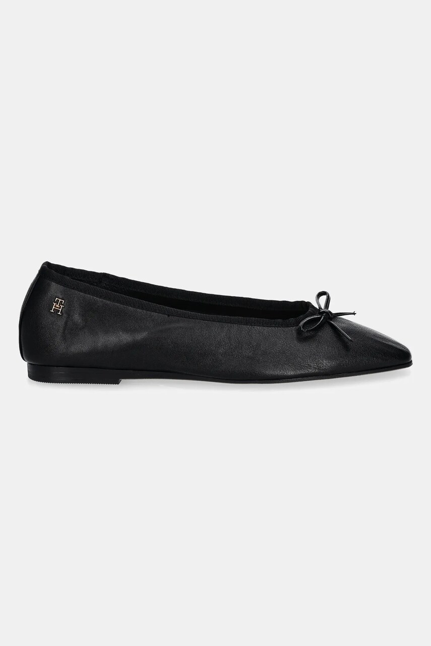 Шкіряні балетки Tommy Hilfiger BALLERINA SOFT LEATHER колір чорний  FW0FW08355