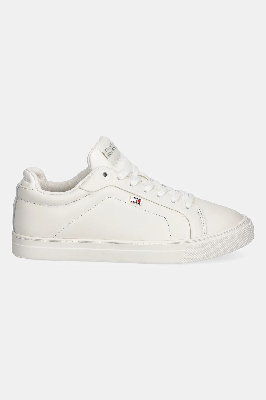 Шкіряні кросівки Tommy Hilfiger WOMENS ICON COURT SNEAKER FLAG колір бежевий FW0FW08327