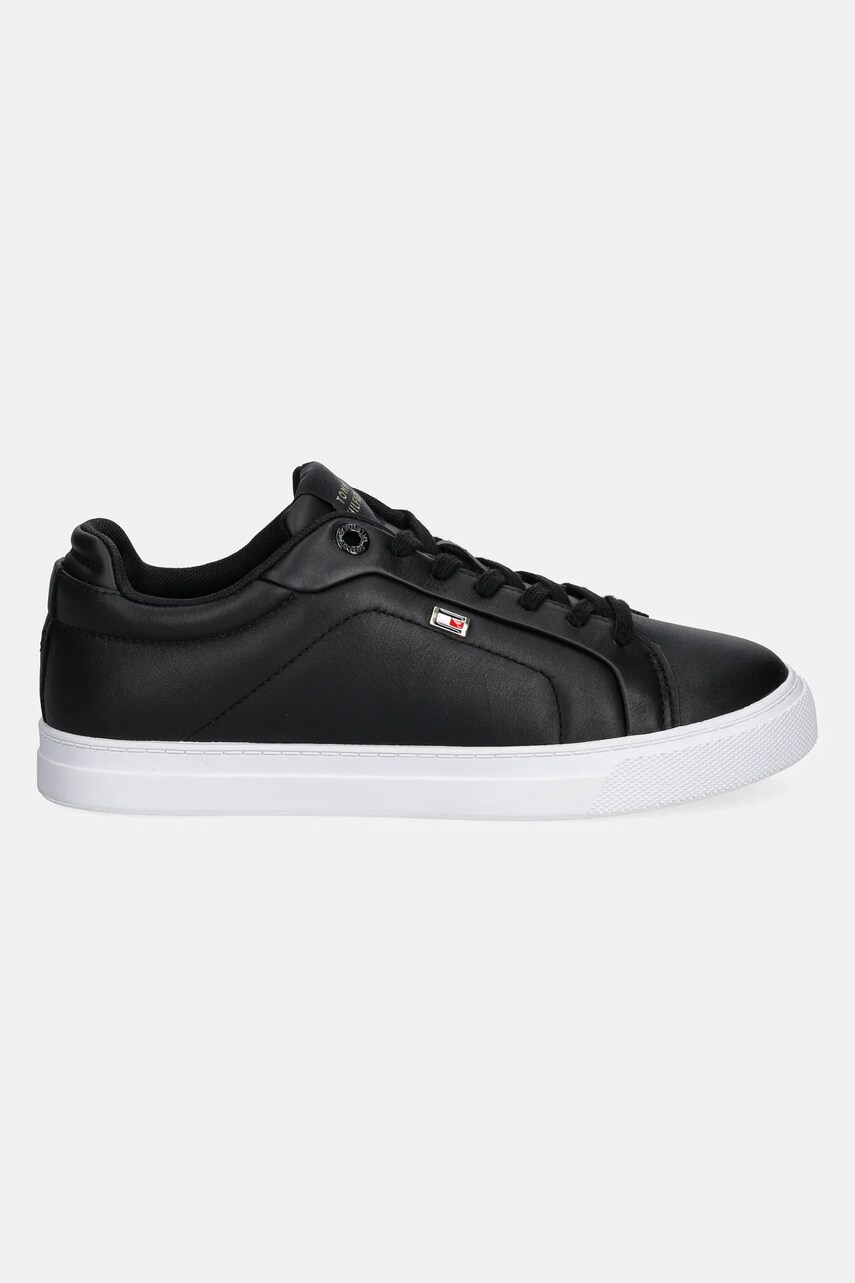 Шкіряні кросівки Tommy Hilfiger WOMENS ICON COURT SNEAKER FLAG колір чорний FW0FW08327