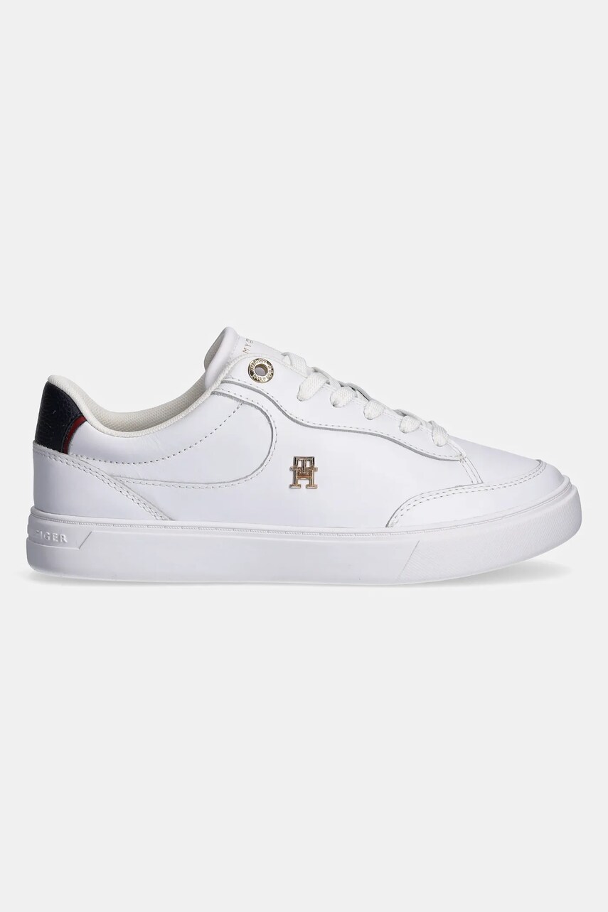 Шкіряні кросівки Tommy Hilfiger ESSENTIAL CHIC COURT SNEAKER RWB колір білий FW0FW08579