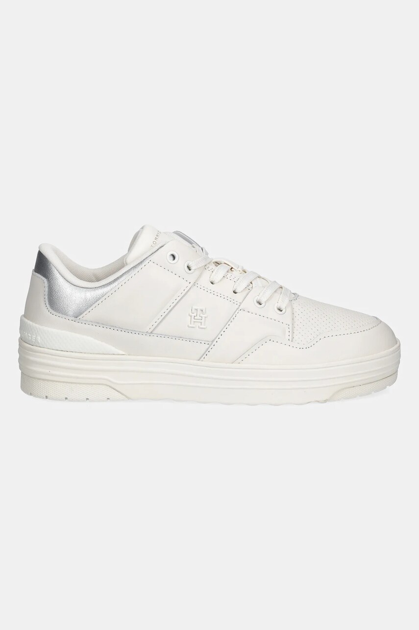 Шкіряні кросівки Tommy Hilfiger FEMININE BASKET SNEAKER колір бежевий FW0FW08326