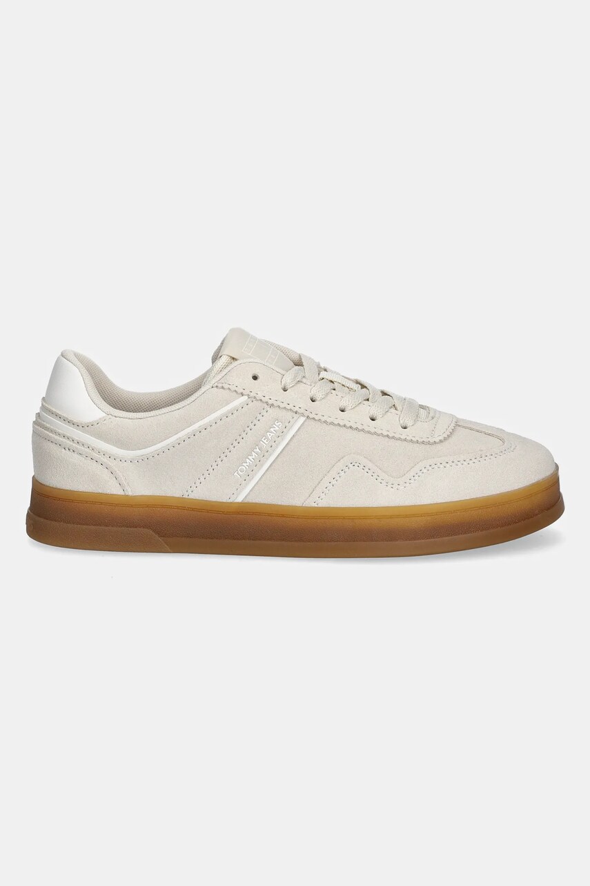 Замшеві кросівки Tommy Jeans THE GREENWICH SUEDE колір бежевий EN0EN02696