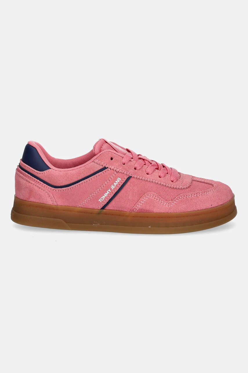 Замшеві кросівки Tommy Jeans THE GREENWICH SUEDE колір рожевий EN0EN02696