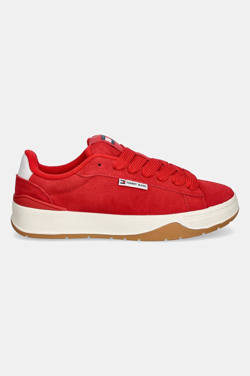 Замшеві кросівки Tommy Jeans TJW SKATE SNEAKER колір червоний EN0EN02677