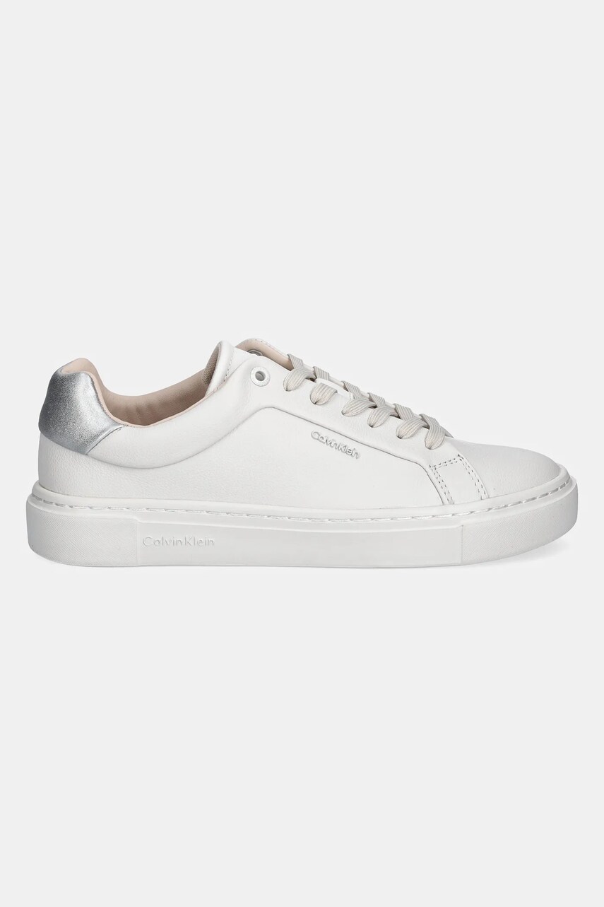 Шкіряні кросівки Calvin Klein CUPSOLE LACE UP W/ML - LTH колір білий HW0HW02288