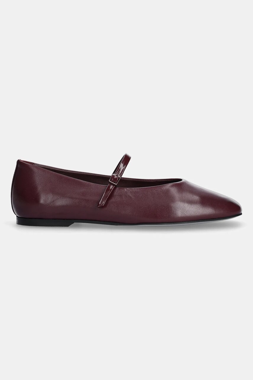 Шкіряні балетки Calvin Klein MARY JANE BALLERINA - LTH колір бордовий  HW0HW02307