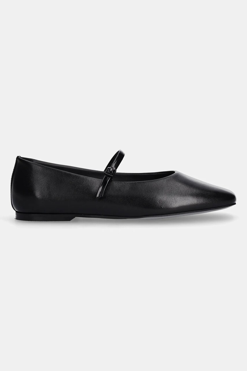 Шкіряні балетки Calvin Klein MARY JANE BALLERINA - LTH колір чорний  HW0HW02307