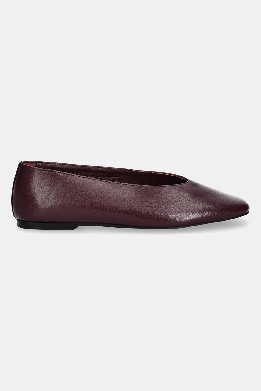 Шкіряні балетки Calvin Klein CLASSIC BALLERINA - LTH колір фіолетовий  HW0HW02441