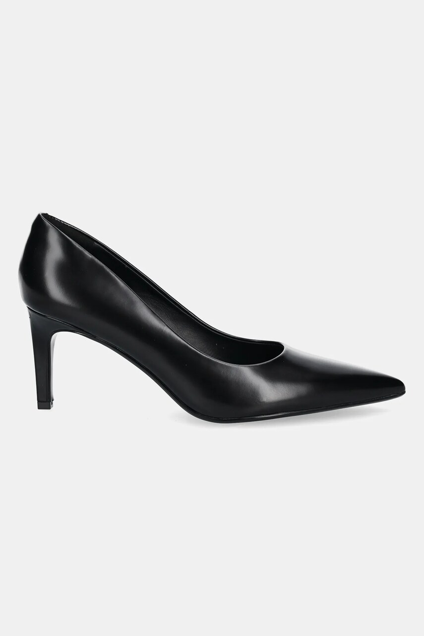 Шкіряні туфлі Calvin Klein HEEL PUMP 70 - BRUSH L колір чорний HW0HW02446