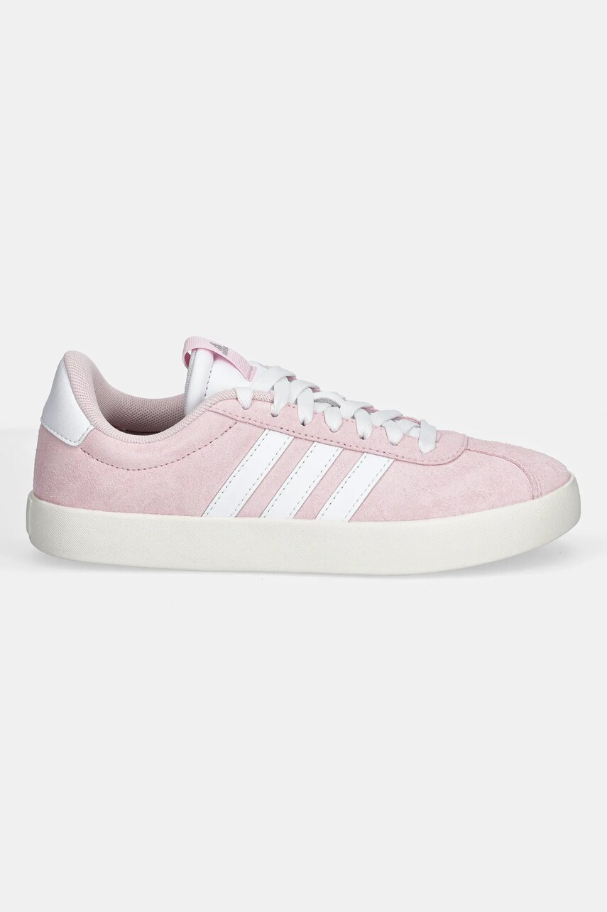 Замшеві кросівки adidas Vl Court 3.0 колір рожевий JP5325