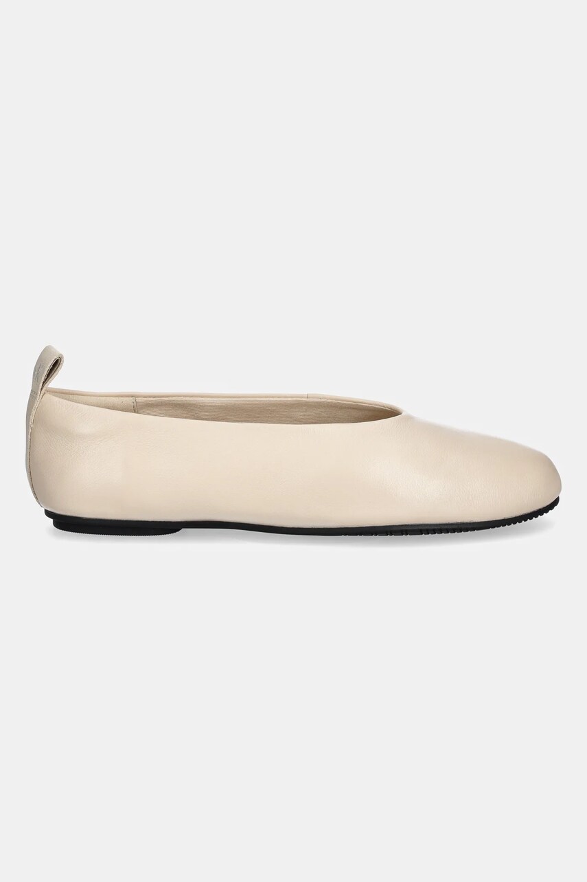 Шкіряні балетки Calvin Klein Jeans BALLERINA LEATHER колір бежевий  YW0YW01803