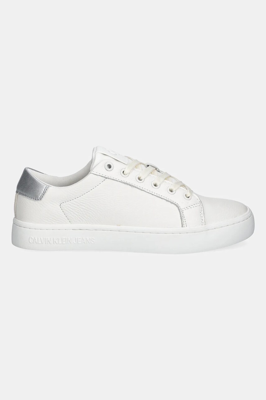 Шкіряні кросівки Calvin Klein Jeans CLASSIC CUPSOLE LOW OHB колір білий YW0YW01799