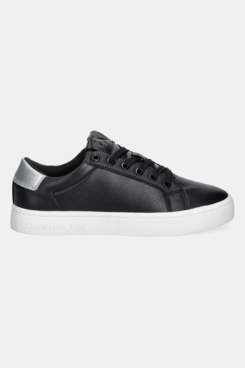 Шкіряні кросівки Calvin Klein Jeans CLASSIC CUPSOLE LOW OHB колір чорний YW0YW01799