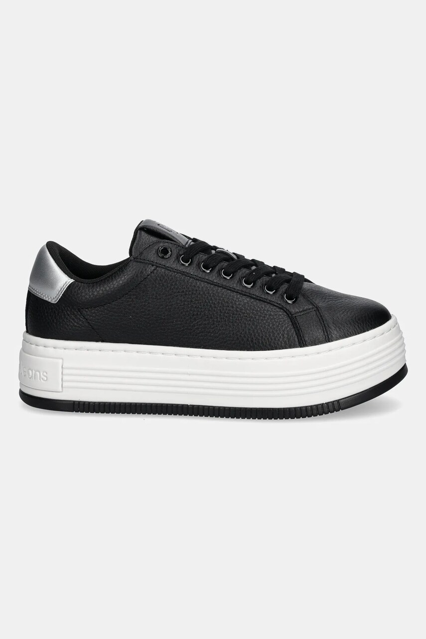Шкіряні кросівки Calvin Klein Jeans BOLD FLATF LOW MIX OHB колір чорний YW0YW01632