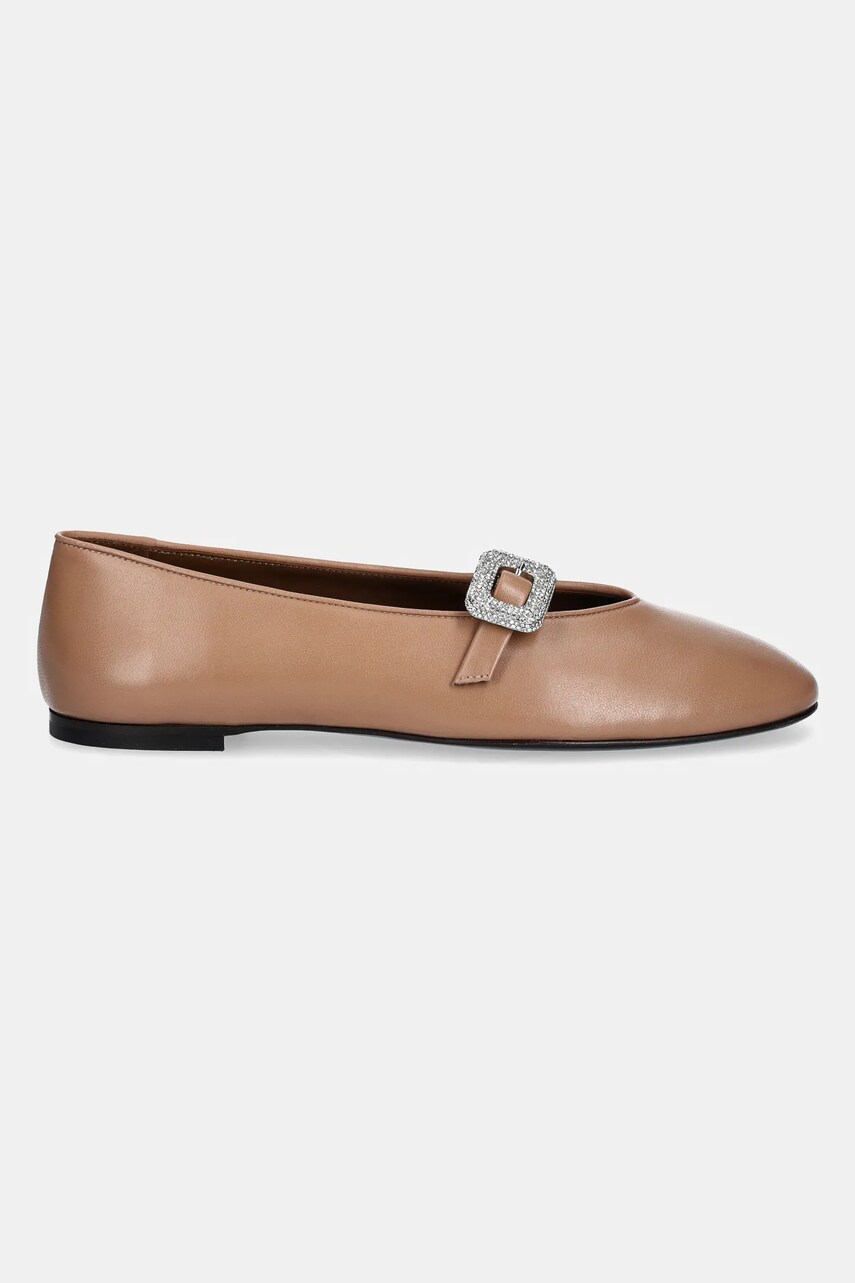 Шкіряні балетки Giuseppe Zanotti Amanda колір бежевий  E560012.002