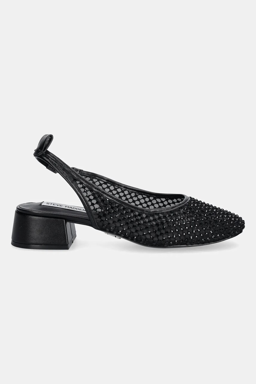 Туфлі Steve Madden Smitten колір чорний каблук блок відкрита п'ята SM11003213