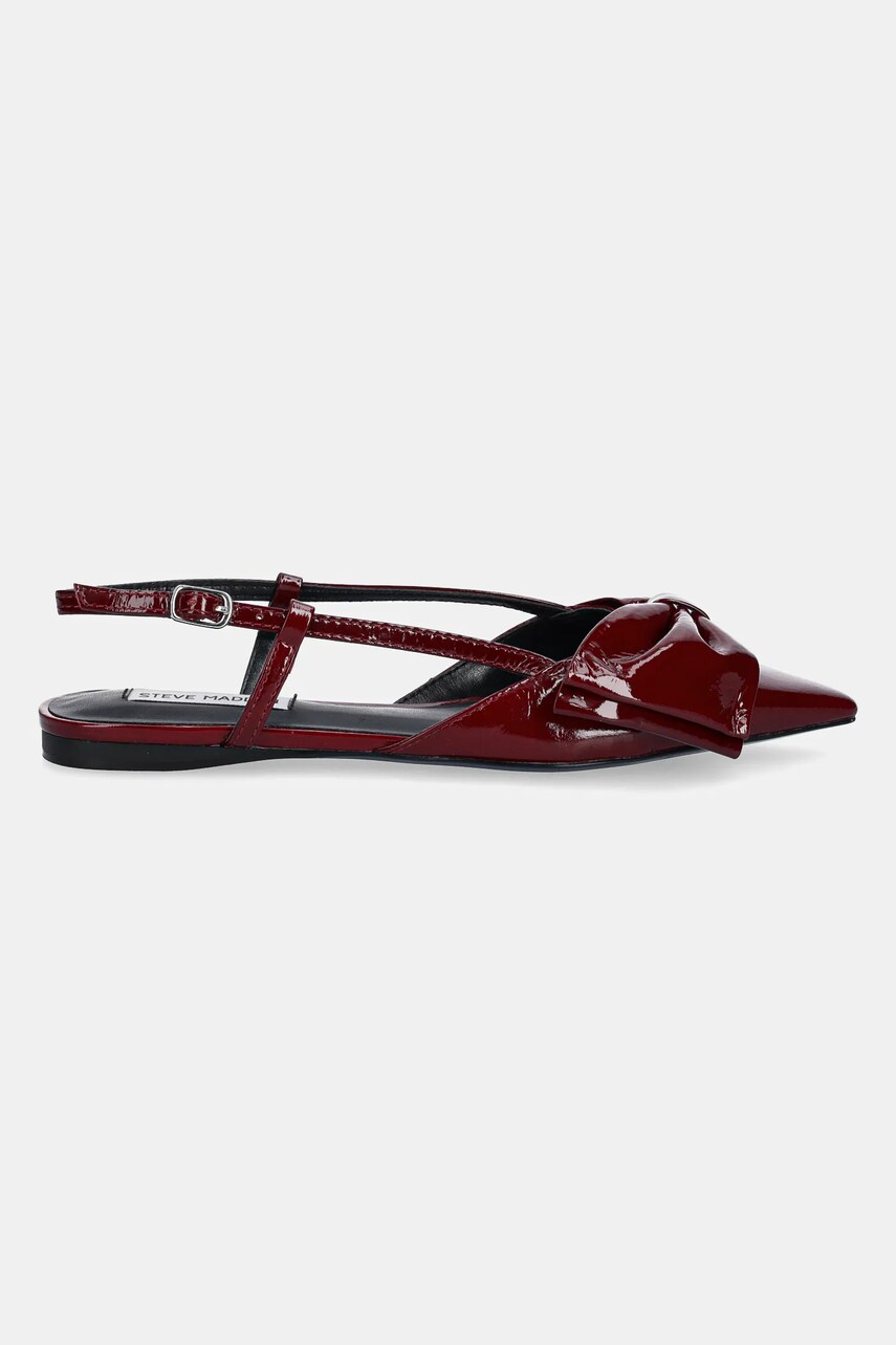 Шкіряні балетки Steve Madden Dazzled колір червоний відкрита п'ята SM11003531